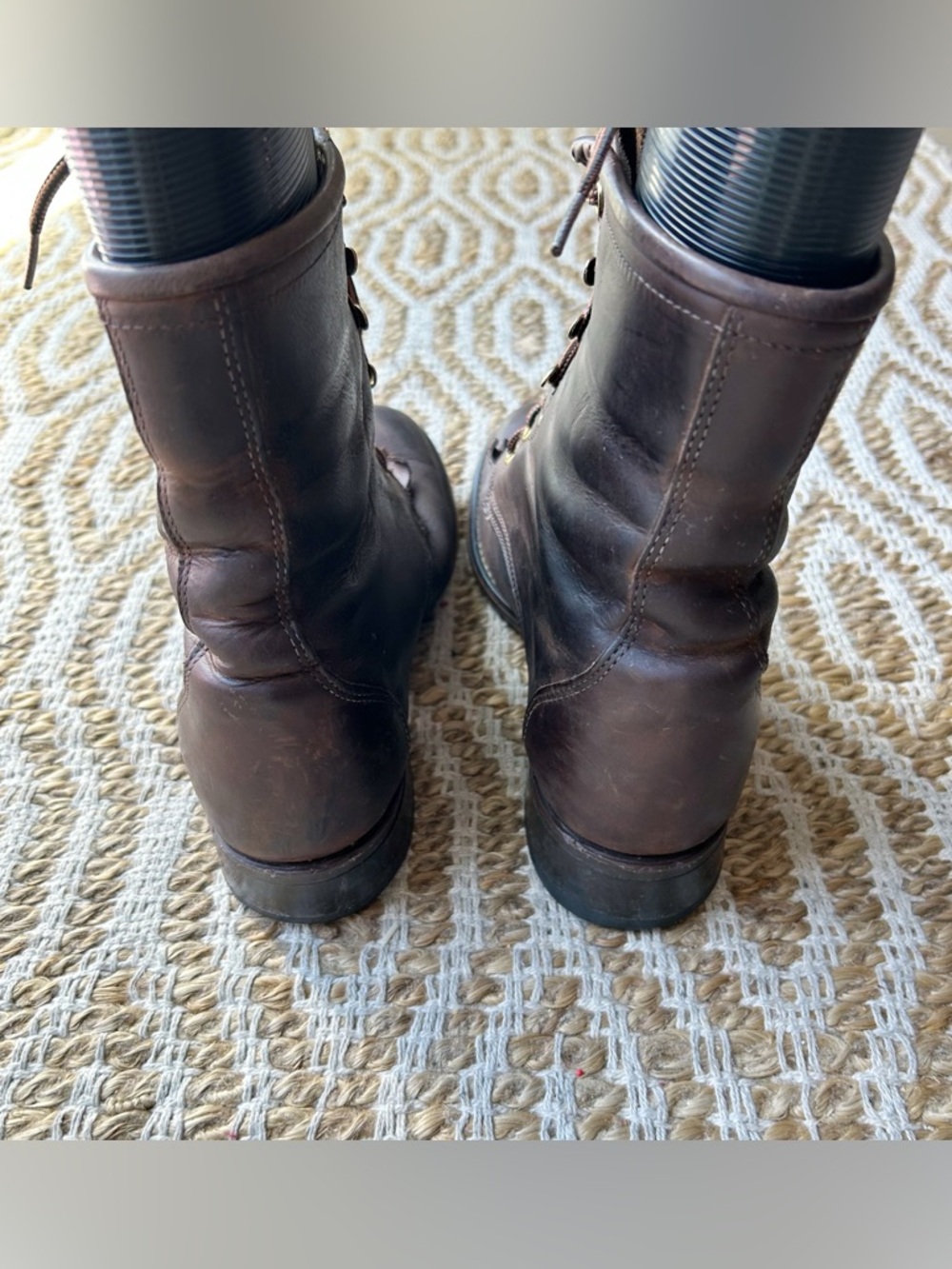 Laredo Brown Leather Kiltie Lace Up Boots Brown Size 9 - Picture 2 of 7